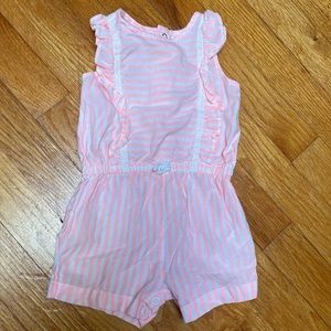 Carter’s Baby Girl Pinstripe Romper Jumper Light Pink White size 9 months